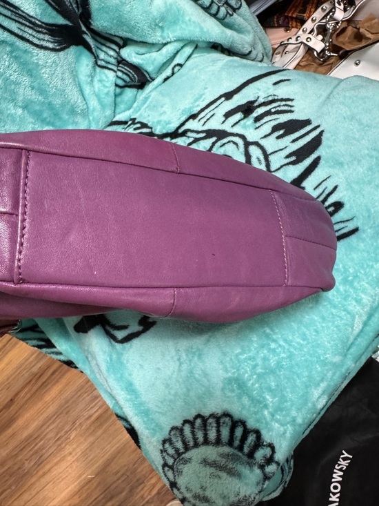 Coach SoHo Plum Leather Shoulder Bag with Buckle Detail - Picture 5 of 11